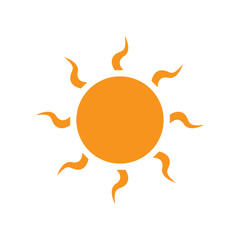 Sun icon vector in simple design