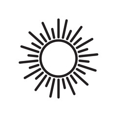 Sun icon vector in simple design