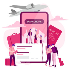 Book flight online concept. Idea of travel and tourism. Planning