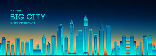 Retro background futuristic landscape 1980s style. Futuristic skyscraper city. Digital landscape cyber surface. Synth wave music album cover template city, space, mountains . 80s Retro Sci-Fi