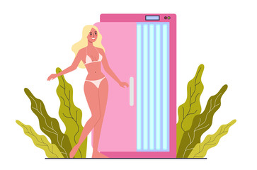 Beauty center service concept. Beauty salon visitors having diffrent procedure.