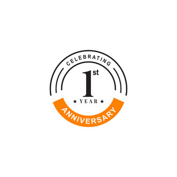 1st year anniversary logo design vector template