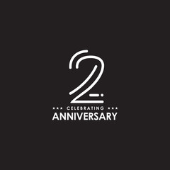 2nd year anniversary logo design vector template