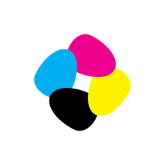 Rotation CMYK Color logo design vector