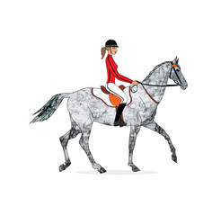 Dressage basics. Lynx. Girl riding a horse.