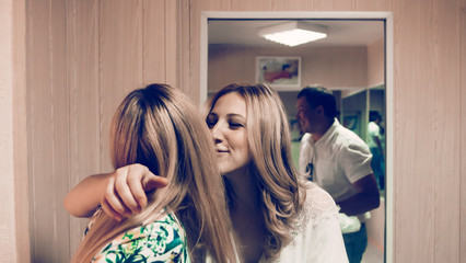 Fototapeta premium close up. happy family in new apartment