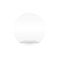Illustration of White Paper Notepad in Circle Form with Curling Coner