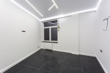 Empty unfurnished loft room interior white style color
