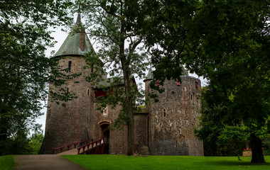 Naklejka premium Castell Coch in South Wales. Restored in 1870 it was built on the foundations of a 13th Century Castle