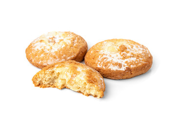 Cottage cheese (cheesecake) cookies isolated on white. background.