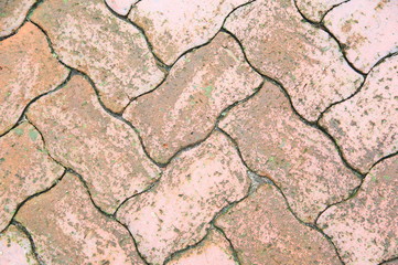 Floor of the red walls. Is the same size. Into the background of the scene. 