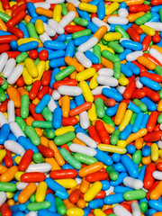 Colorful candy in the form of tablets