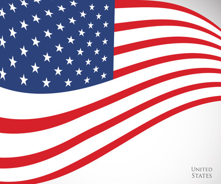 vector image of american flag, USA United States symbol, Independence day background