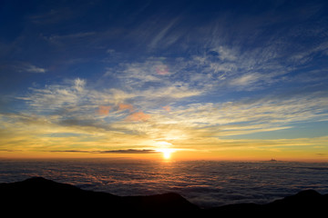 sunrise of japanese alps
