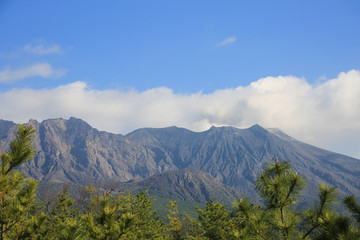 鹿児島県鹿児島市　烏島展望所から見た桜島