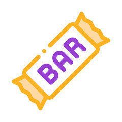 Package Bar Energy Food Vector Thin Line Icon. Energy Vitamin Health Sportsman Snack In Pack Linear Pictogram. Dietary Protein Ingredient, Iso, Bodybuilding Illustration