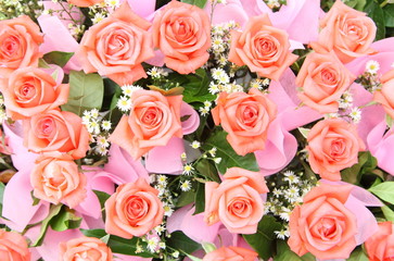 The bouquet rose flower as a background 