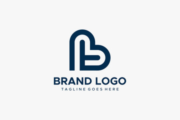 Fototapeta premium Abstract Letter T and B Linked Logo. Flat Vector Logo Design Template Element