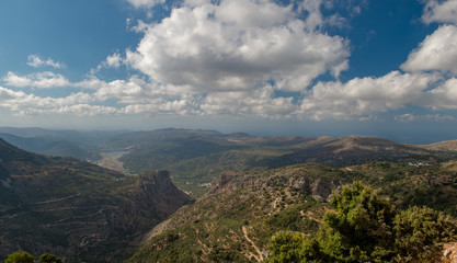 landscape with mountains and blue sky