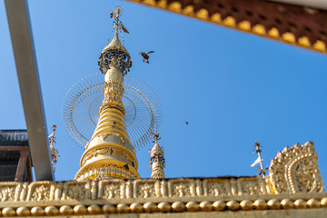 Beautiful detail of Kyaik Hwaw Wun Pagoda in Thanlyin,Myanmar.