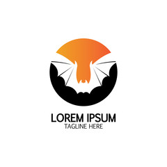 bat vector icon logo template