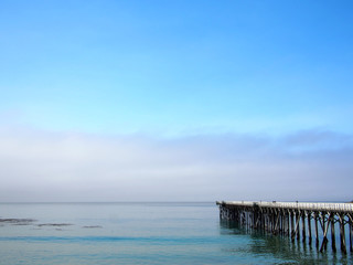 The fishing pier seen butiful blue sky