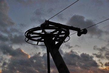 details and elements of the ski lift