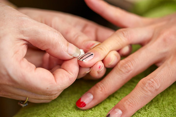 Nail art design at salon 