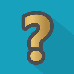 golden question mark sign- vector illustration