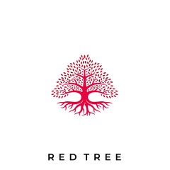 Red Tree Illustration Vector Template