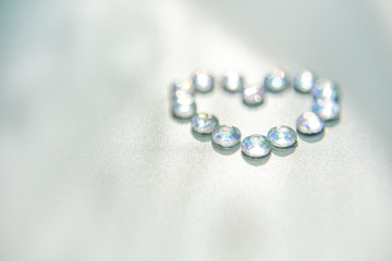 isolated crystals on the plain background with the side light