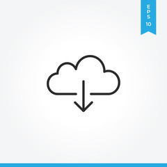 Cloud computing vector icon, simple sign for web site and mobile app.