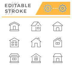 Set line icons of house