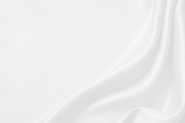 Naklejka na ściany i meble Closeup of rippled white silk fabric