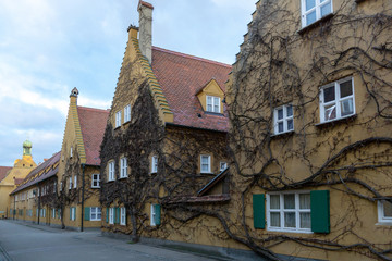 Obraz premium Fuggerei in Augsburg, Bavaria, Germany
