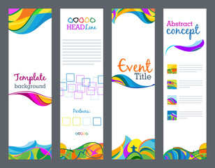 Set of vector summer travel banners, ector illustration