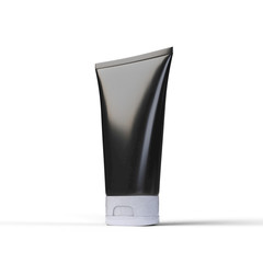 3d black glossy plastic tube with cap