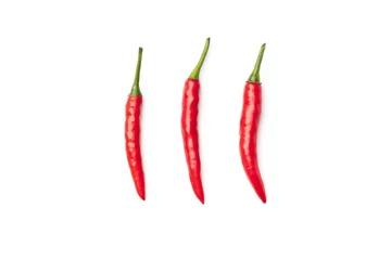 Fotobehang Red hot chili pepper isolated © Iurii