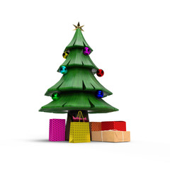Christmass tree and and gift boxes
