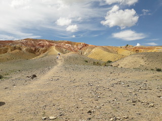 The road to the Martian valley in the Altai mountains in southern Siberia in Russia.