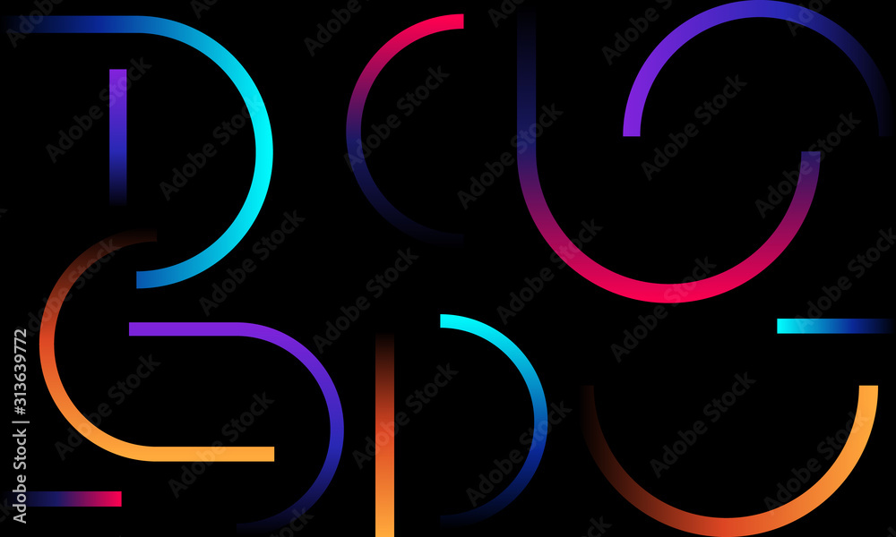 Poster abstract background with color lines and gradients