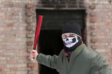 gangster, criminal, aggressive, terrorist, club, bat, Weapon, hooligan, terrorism, ghetto, fear....