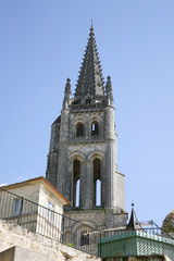 Fototapeta na wymiar Saint-Emilion Monolithic Church street view france