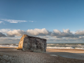 Bunker from WW2 on a Danish beach in Thyboroen, Denmark