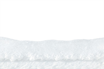 layer of fresh snow on a white background