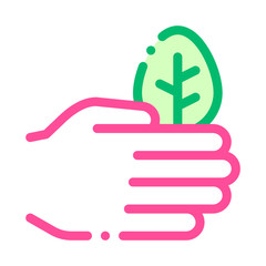 Hand Care Wood Leaves Tree Vector Thin Line Icon. Organic Cosmetic, Natural Wood Component Linear Pictogram. Eco-friendly, Cruelty-free Product, Molecular Analysis Contour Illustration