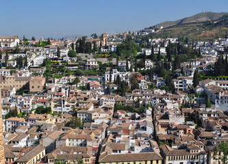 Fototapeta na wymiar Blick auf die Altstadt von Granada von der Alhambra