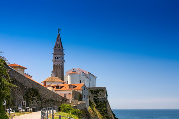 Obraz premium Stankt George Cathedral of Piran, Piran, Slovenia, Europe