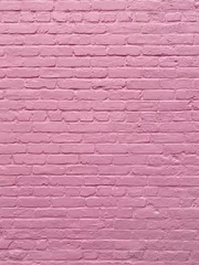 Papier Peint photo Mur de briques Mur de briques peintes en rose