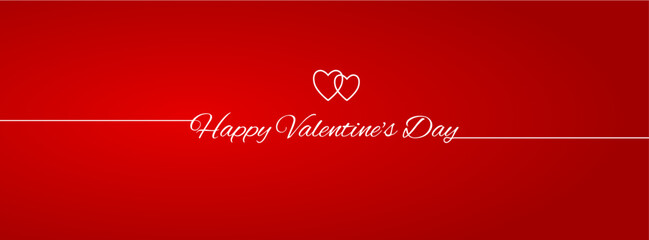 Valentine's day banner template with two hearts